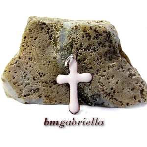 Kereszt - tűzzománc medál - fehér - ékszer - nyaklánc - medál - Meska.hu