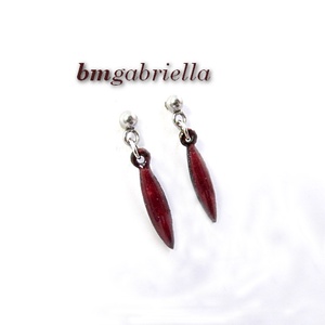 Hosszú csepp - tűzzománc bedugós fülbevaló - gránátvörös - ékszer - fülbevaló - lógó csepp fülbevaló - Meska.hu