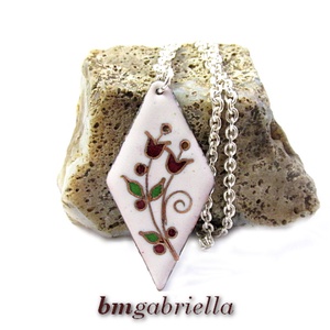 Páros tulipános - tűzzománc nyaklánc, Ékszer, Nyaklánc, Medálos nyaklánc, Tűzzománc, Ékszerkészítés, MESKA