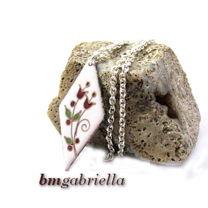 Páros tulipános - tűzzománc nyaklánc - ékszer - nyaklánc - medálos nyaklánc - Meska.hu