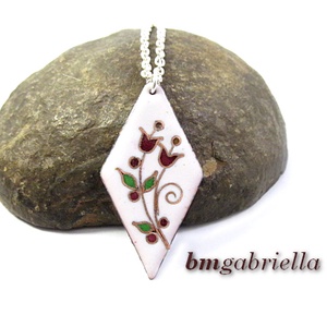 Páros tulipános - tűzzománc nyaklánc - ékszer - nyaklánc - medálos nyaklánc - Meska.hu