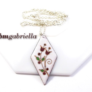 Páros tulipános - tűzzománc nyaklánc - ékszer - nyaklánc - medálos nyaklánc - Meska.hu