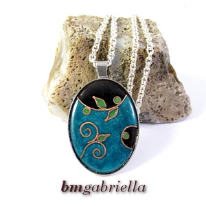 Egyedi tervezésű tűzzománc medál nemesacél foglalatban  - Meska.hu