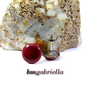 Cseppecske bordó - tűzzománc bedugós pont fülbevaló, Ékszer, Fülbevaló, Pötty fülbevaló, Tűzzománc, Ékszerkészítés, MESKA