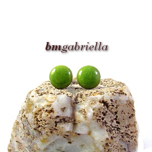 Cseppecske zöld - tűzzománc bedugós pont fülbevaló, Ékszer, Fülbevaló, Pötty fülbevaló, Tűzzománc, Ékszerkészítés, MESKA