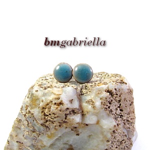 Cseppecske világoskék - tűzzománc bedugós pont fülbevaló, Ékszer, Fülbevaló, Pötty fülbevaló, Tűzzománc, Ékszerkészítés, MESKA