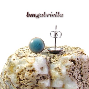 Cseppecske világoskék - tűzzománc bedugós pont fülbevaló - ékszer - fülbevaló - pötty fülbevaló - Meska.hu