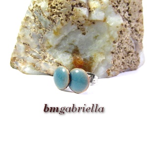 Cseppecske világoskék - tűzzománc bedugós pont fülbevaló - ékszer - fülbevaló - pötty fülbevaló - Meska.hu