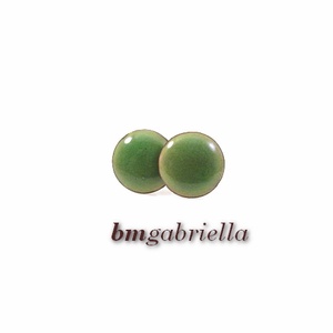 Cseppecske világoszöld - tűzzománc bedugós pont fülbevaló, Ékszer, Fülbevaló, Pötty fülbevaló, Tűzzománc, Ékszerkészítés, MESKA