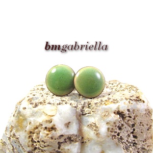 Cseppecske világoszöld - tűzzománc bedugós pont fülbevaló - ékszer - fülbevaló - pötty fülbevaló - Meska.hu