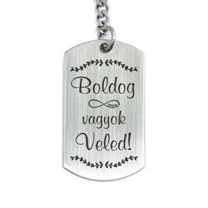 Boldog vagyok veled acél medálos kulcstartó, Táska & Tok, Kulcstartó & Táskadísz, Kulcstartó, , MESKA