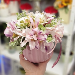 Selyemvirágos asztaldísz, Otthon & Életmód, Virágdekoráció, Virágdíszek, Asztali virágdísz, Virágkötés, MESKA