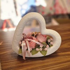 Selyemvirágos kőszív, Otthon & Életmód, Vallás, Temetkezési tárgy, Sírdísz, kegyeleti dísz, Virágkötés, MESKA