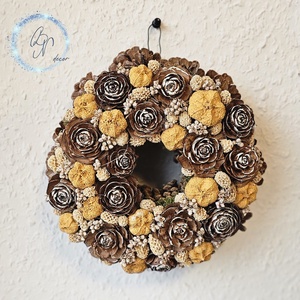 Toboz koszorú, Otthon & Életmód, Dekoráció, Ajtó- és ablak dekoráció, Ajtódísz & Kopogtató, Virágkötés, MESKA