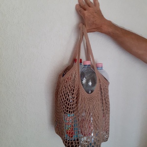 Horgolt francia  bevásárló cekker - táska & tok - bevásárlás & shopper táska - shopper, textiltáska, szatyor - Meska.hu