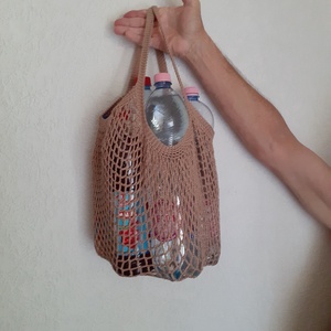 Horgolt francia  bevásárló cekker - táska & tok - bevásárlás & shopper táska - shopper, textiltáska, szatyor - Meska.hu