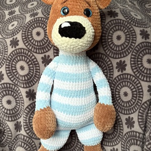 Horgolt pizsamás plüssmackó - Meska.hu