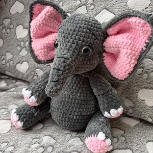 Horgolt plüss elefánt  - játék & sport - plüssállat & játékfigura - elefánt - Meska.hu