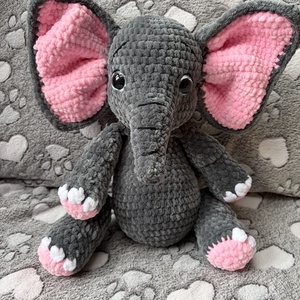 Horgolt plüss elefánt  - játék & sport - plüssállat & játékfigura - elefánt - Meska.hu