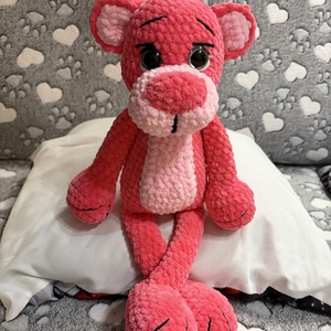 Rózsaszín párduc  - játék & sport - plüssállat & játékfigura - plüss mesefigurák - Meska.hu