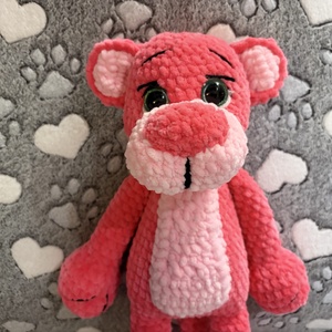 Rózsaszín párduc  - játék & sport - plüssállat & játékfigura - plüss mesefigurák - Meska.hu