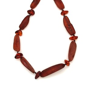 Borostyán növekvő matt pebble köztes nyaklánc 50cm - Meska.hu