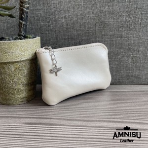 Ekrü egy cipzáras kulcstartó A3001 - táska & tok - kulcstartó & táskadísz - kulcstartó - Meska.hu