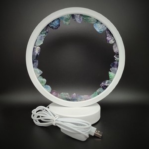 Fluorit nyers kör ásvány hangulatlámpa 21�18 cm, Kellékek & szerszámok, Ásvány alapanyag, , MESKA