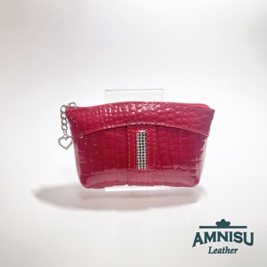 Piros lakk krokkómintás egy cipzáras egyenes kristály köves kulcstartó E5008 - táska & tok - kulcstartó & táskadísz - kulcstartó - Meska.hu