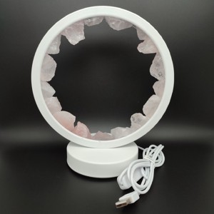 Rózsakvarc nyers kör ásvány hangulatlámpa 21�18 cm, , , MESKA