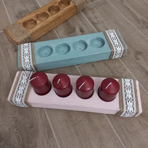 Fa gyertyatartó vagy mcsestartó, Otthon & Életmód, Gyertya, illat, aroma, Gyertyatartó, Famegmunkálás, Festett tárgyak, MESKA