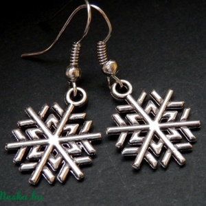 Hópehely fülbevaló 3., Ékszer, Fülbevaló, Lógó fülbevaló, Ékszerkészítés, MESKA