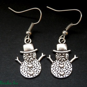 Hóember fülbevaló - ékszer - fülbevaló - lógó fülbevaló - Meska.hu