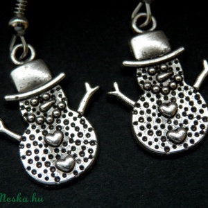 Hóember fülbevaló - ékszer - fülbevaló - lógó fülbevaló - Meska.hu