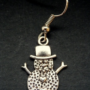 Hóember fülbevaló - ékszer - fülbevaló - lógó fülbevaló - Meska.hu