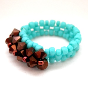 Türkiz bronz gyűrű - ékszer - gyűrű - gyöngyös gyűrű - Meska.hu