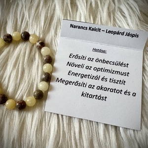 Narancs Kalcit - Leopárd Jáspis ásvány karkötő - ékszer - karkötő - ásványkarkötő - Meska.hu