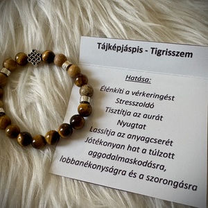 Tigrisszem - Képjáspis Ásvány karkötő - ékszer - karkötő - ásványkarkötő - Meska.hu