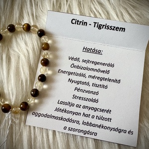 Citrin - Tigrisszem Ásvány karkötő, Ékszer, Karkötő, Ásványkarkötő, Ékszerkészítés, MESKA