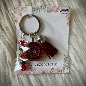 Ásványgyöngyökkel díszített üveglencsés kulcstartó - táska & tok - kulcstartó & táskadísz - kulcstartó - Meska.hu