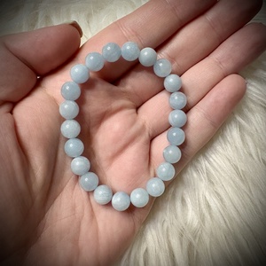 Akvamarin ásvány karkötő - ékszer - karkötő - ásványkarkötő - Meska.hu