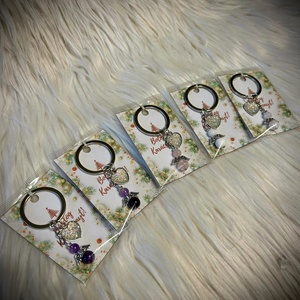 Ásványgyöngyökkel készült kulcstartó karácsonyra - Meska.hu