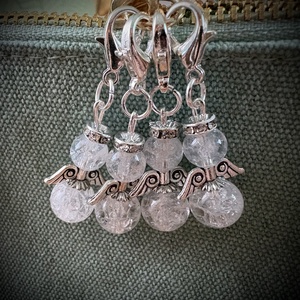 Rep. Hegyikristály Angyalkás függő delfinkapoccsal, Táska & Tok, Kulcstartó & Táskadísz, Táskadísz, Ékszerkészítés, MESKA