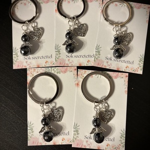 Hematit Ásvány Angyalkás Kulcstartó, Táska & Tok, Kulcstartó & Táskadísz, Kulcstartó, Ékszerkészítés, MESKA