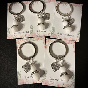 Tejkvarc Ásvány Angyalkás Kulcstartó, Táska & Tok, Kulcstartó & Táskadísz, Kulcstartó, Ékszerkészítés, MESKA