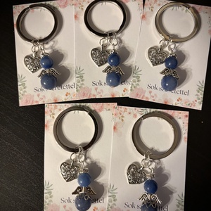 Kékkvarc Ásvány Angyalkás Kulcstartó, Táska & Tok, Kulcstartó & Táskadísz, Kulcstartó, Ékszerkészítés, MESKA