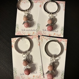 Rodonit - Tulit Ásvány Angyalkás Kulcstartó, Táska & Tok, Kulcstartó & Táskadísz, Kulcstartó, Ékszerkészítés, MESKA