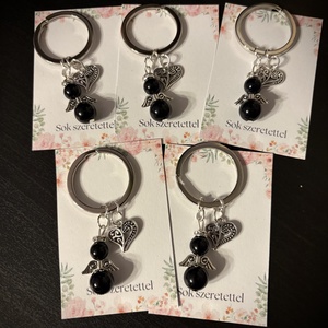 Ónix Ásvány Angyalkás Kulcstartó, Táska & Tok, Kulcstartó & Táskadísz, Kulcstartó, Ékszerkészítés, MESKA