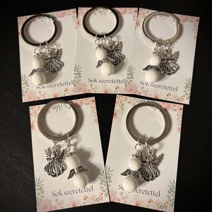 Kagylóhéj Ásvány Angyalkás Kulcstartó, Táska & Tok, Kulcstartó & Táskadísz, Kulcstartó, Ékszerkészítés, MESKA