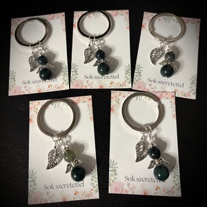 Mohaachát Ásvány Angyalkás Kulcstartó, Táska & Tok, Kulcstartó & Táskadísz, Kulcstartó, Ékszerkészítés, MESKA